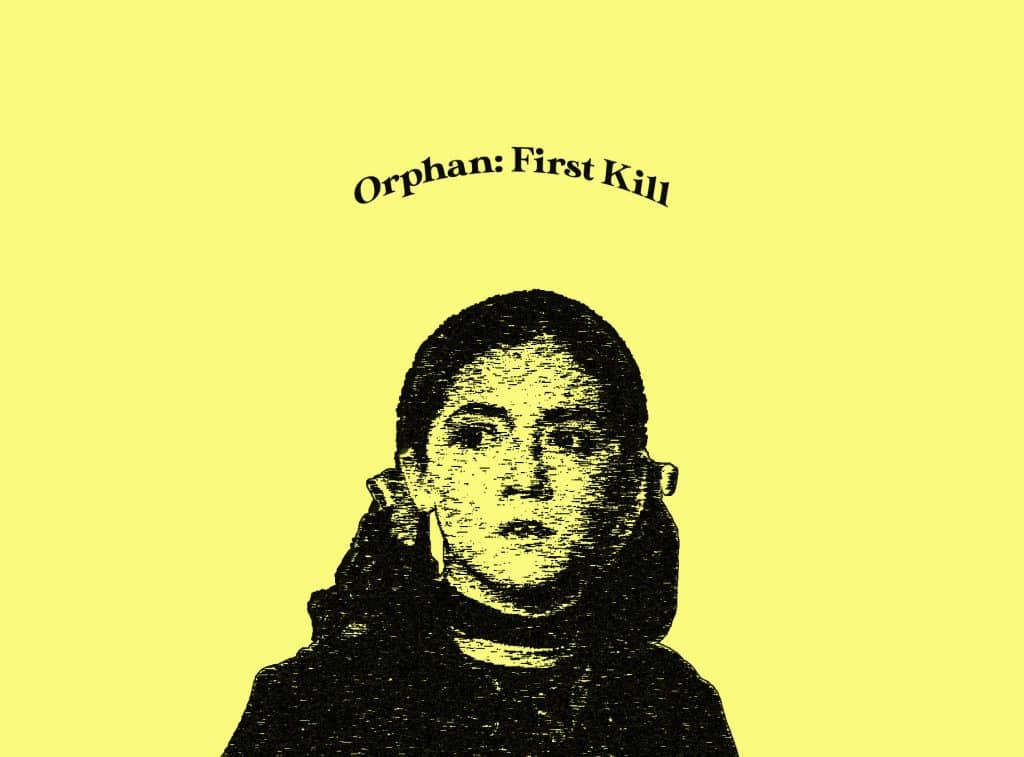 Alternative poster of Orphan: First Kill with Isabelle Furhmann's image in stencil-like format